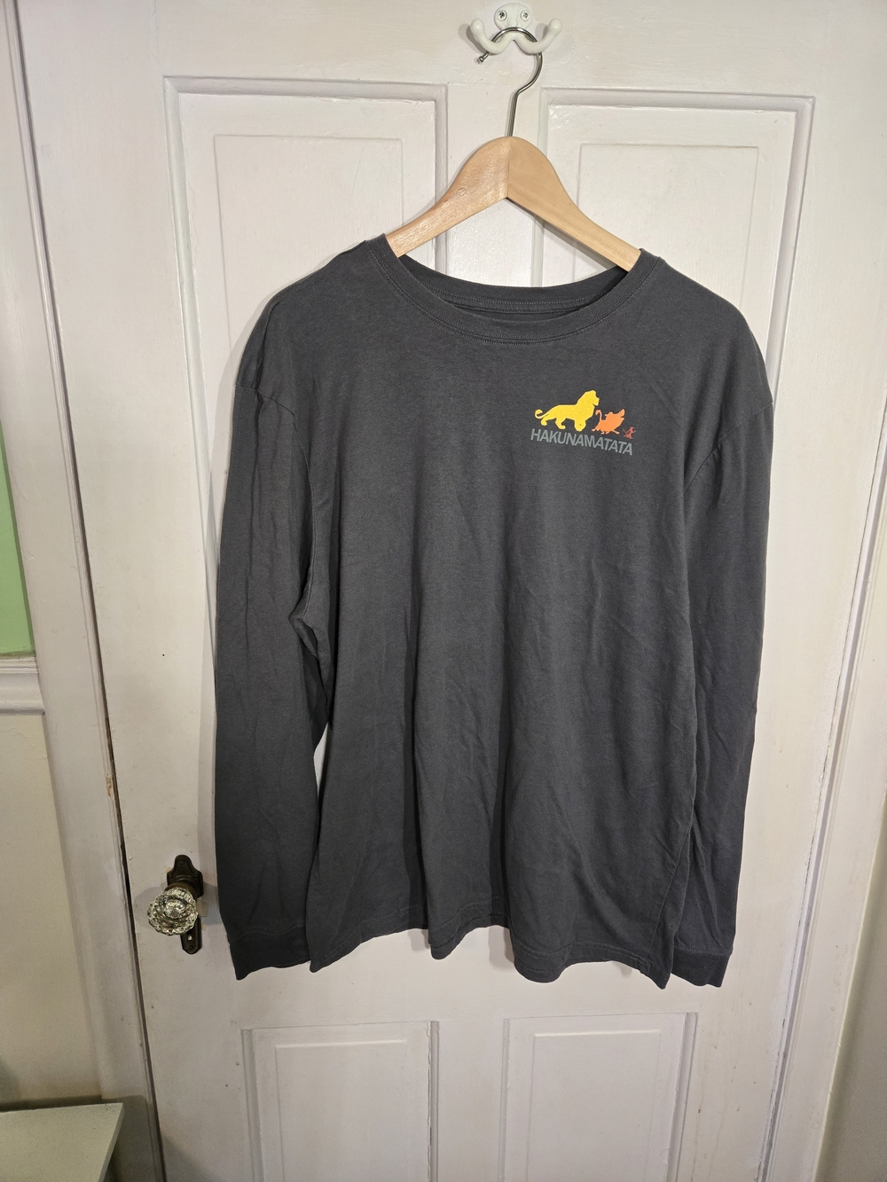 Men’s Disney Long-Sleeve Graphic Tee - Charcoal Size XL